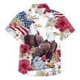 thumbnail image 4 of Ulanda Boys American Flag Button Down Shirt 4th of July Tshirt Kids USA Patriotic Hawaiian Summer Holiday Tee Tops (Sky Blue, 4-5 Years), 4 of 4