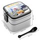 thumbnail image 2 of Gudetama: Una Aventura Eggcelente Fiambrera de Doble Capa, Contenedor de Almuerzo Portátil Apilable, Almacenamiento de Alimentos Hermético a Prueba de Fugas, 1000ml, 2 of 6