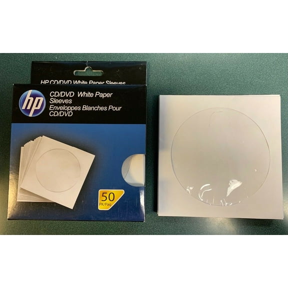 HP CD/DVD White Paper Sleeves, With Window and Flap, 300 PCS/Pack, FREE SHIPPING