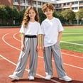 thumbnail image 2 of JIAYUE Boy's Kids Pants Full Length Lightweight Straight Leg Solid Color Pants For Summer Outdoor Play Loose Fit Casual Trousers With Pockets Breathable Daily Comfortable Wear ,9-10 Years, 2 of 5