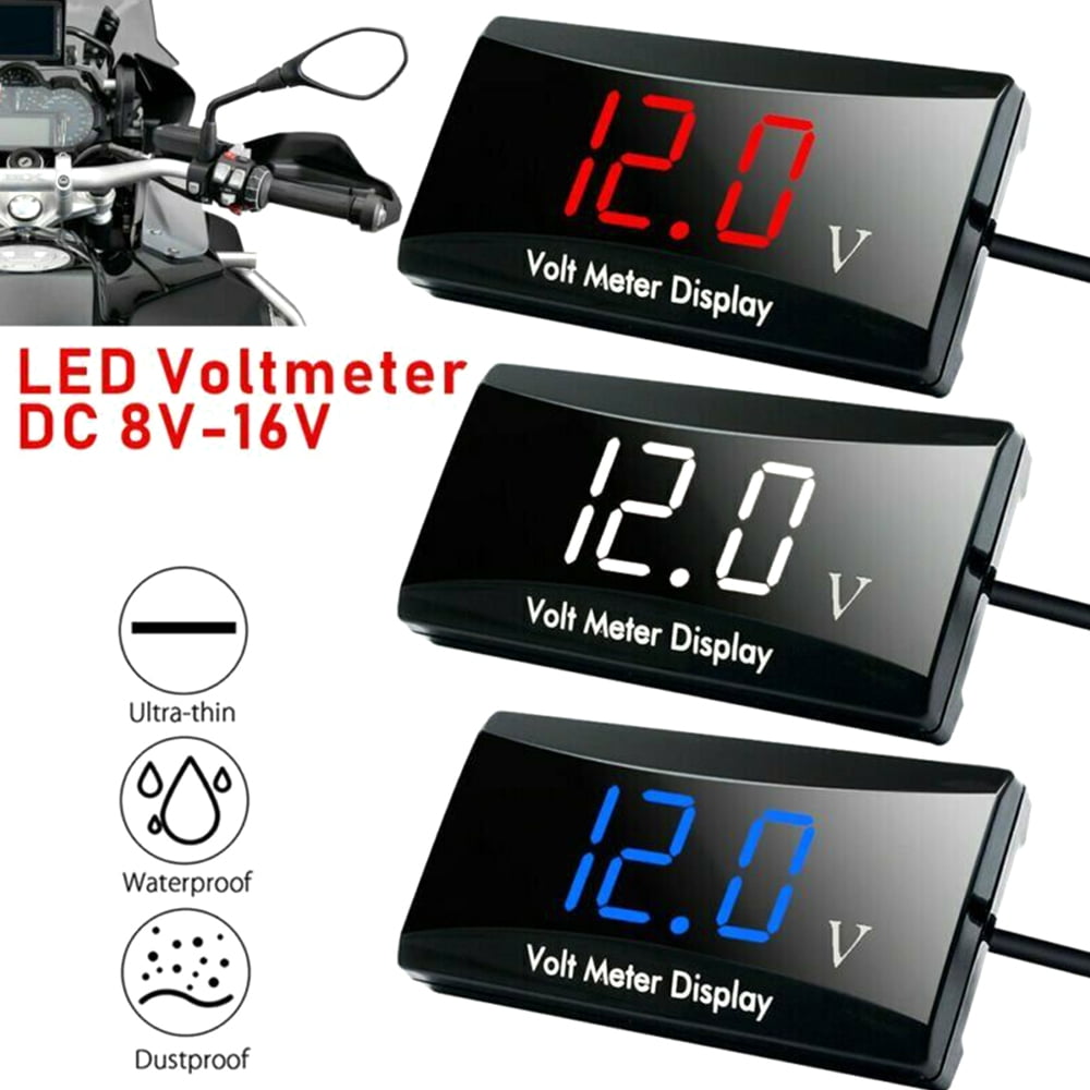 DC 12/24V Digital LED Display Voltmeter Voltage Gauge Panel Meter Car Motorcycle