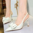thumbnail image 3 of Women's Stiletto High Heeled Bow Patent Leather 8CM Party Dress Wedding Shoes, 3 of 5