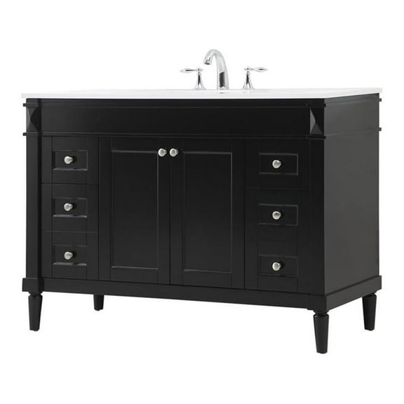 48 inch single bathroom vanity in black