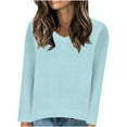 thumbnail image 2 of HOMBOM V-Neck Sweaters for Women Blue Casual Solid Long Sleeve Sweaters XXL, 2 of 6