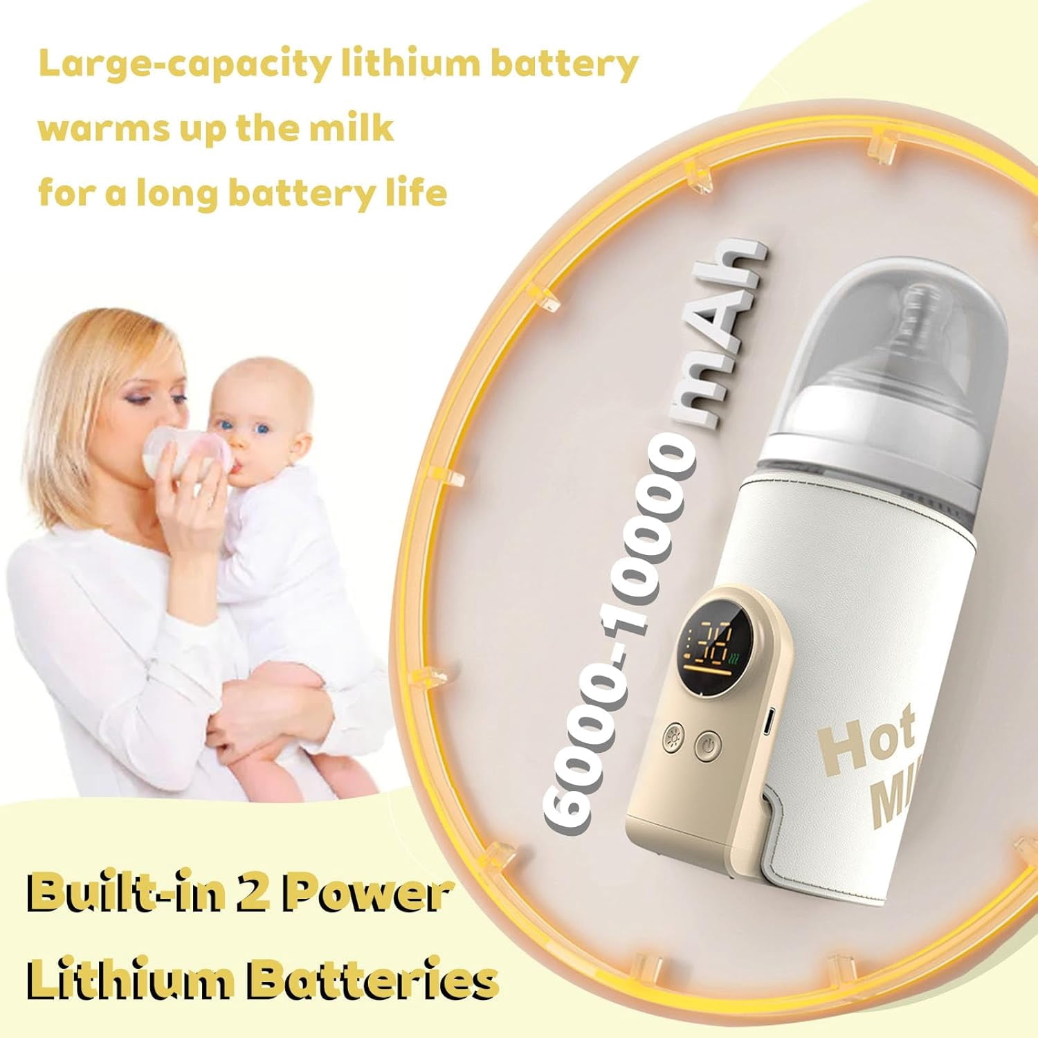 Baby Bottle Warmer, 12-in-1 Fast Milk Warmer W/ Appointment &Timer, 24H Accurate Temperature Control and Auto Shut off, Baby Food Heater w/ LCD Display & BPA-Free, Dual Bottle Design for All Bottles