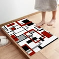 thumbnail image 4 of Abstract Mid Century Geometric Entrance Floor Mat Personalized Doormat Red Black Gray Welcome Door Mat Low Profile Non Slip Entry Rugs for Bathroom Kitchen Home Front Decor 18x30inch, 4 of 6