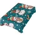 thumbnail image 5 of Coolnut Christmas Snowman Tablecloth, Waterproof Washable Polyester Square Table Cover, Durable Tablecloth for Kitchen Dining Table Party Decor, 54"x54", 5 of 7