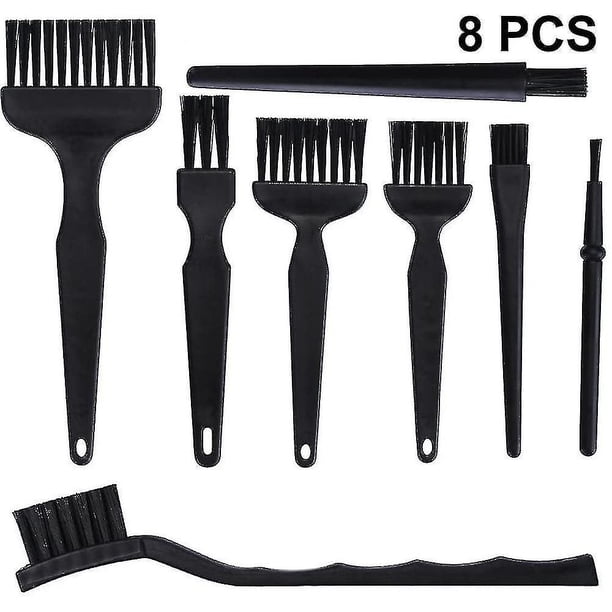 Cepillos antiestáticos 8 en 1, kit de cepillos portátiles de nailon para limpieza de teclado con mango de plástico para computadoras y espacios pequeños.