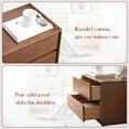 thumbnail image 3 of Marsrizon Modern NightStand, 100% Solid Wood TV Sideboard, Minimalist Oak Side Table, Living Room Log Storage Cabinet, Low Cabinet（Walnut）, 3 of 6