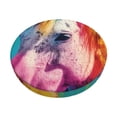 thumbnail image 3 of Picia Watercolor White Horse pattern Round Stool Covers Comfy Seat Covers Stretch Removable WashableChair Slipcover Round Bar Chair Cushion Cover-12 inch, 3 of 7