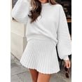 thumbnail image 3 of Long Sleeve Women Fall Winter 2 Pieces Skirt Sets Casual Sweater Pullover and Skirt, 3 of 6
