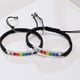 thumbnail image 2 of 1 par de cuerdas manuales de nylon amantes ajustables pulseras de brazaletes de arco iris pulseras, 2 of 6