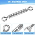 thumbnail image 2 of Uxcell 2-Pack Turnbuckle Eye and Eye, M10 Stainless Steel Heavy Turnbuckles Wire Rope Tension Adjustable Tension, 2 of 7