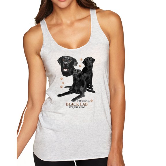 Wild Bobby, If It's Not a Black Lab It's Just a Dog Gift | Womens Dog Lover Premium Tri-Blend Racerback Tank Top, Heather White, Small