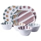 thumbnail image 1 of Juego de vajilla Gibson Home Cottage Stripes de melamina, 12 piezas, 1 of 5