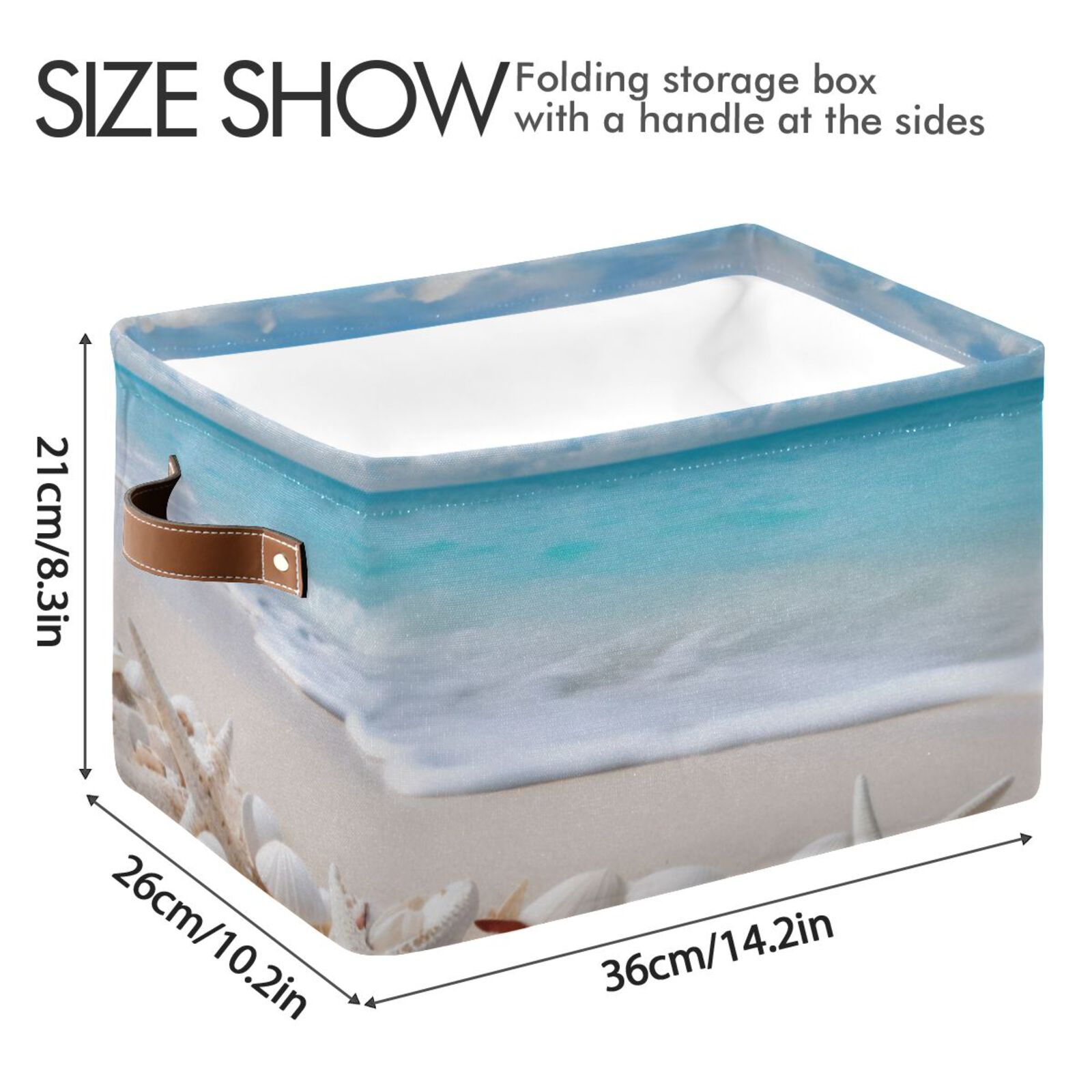 Beach Shells Sea Storage Bins Baskets With Handles Storage Box Clothes Organizer Organization Toys