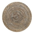 thumbnail image 3 of Unique Loom Braided Chindi Collection Area Rug - Crossed (6' 1" Round Natural/Blue), 3 of 7
