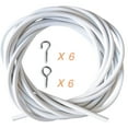 thumbnail image 4 of 25mm long PE window rope net cord white curtain cord with 6 pairs of free hook set, 4 of 9