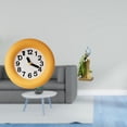 thumbnail image 2 of Reloj de pared silencioso y contemporáneo de madera con escultura de . Figura decorativa para cocina, comedor, dormitorio u oficina., 2 of 8