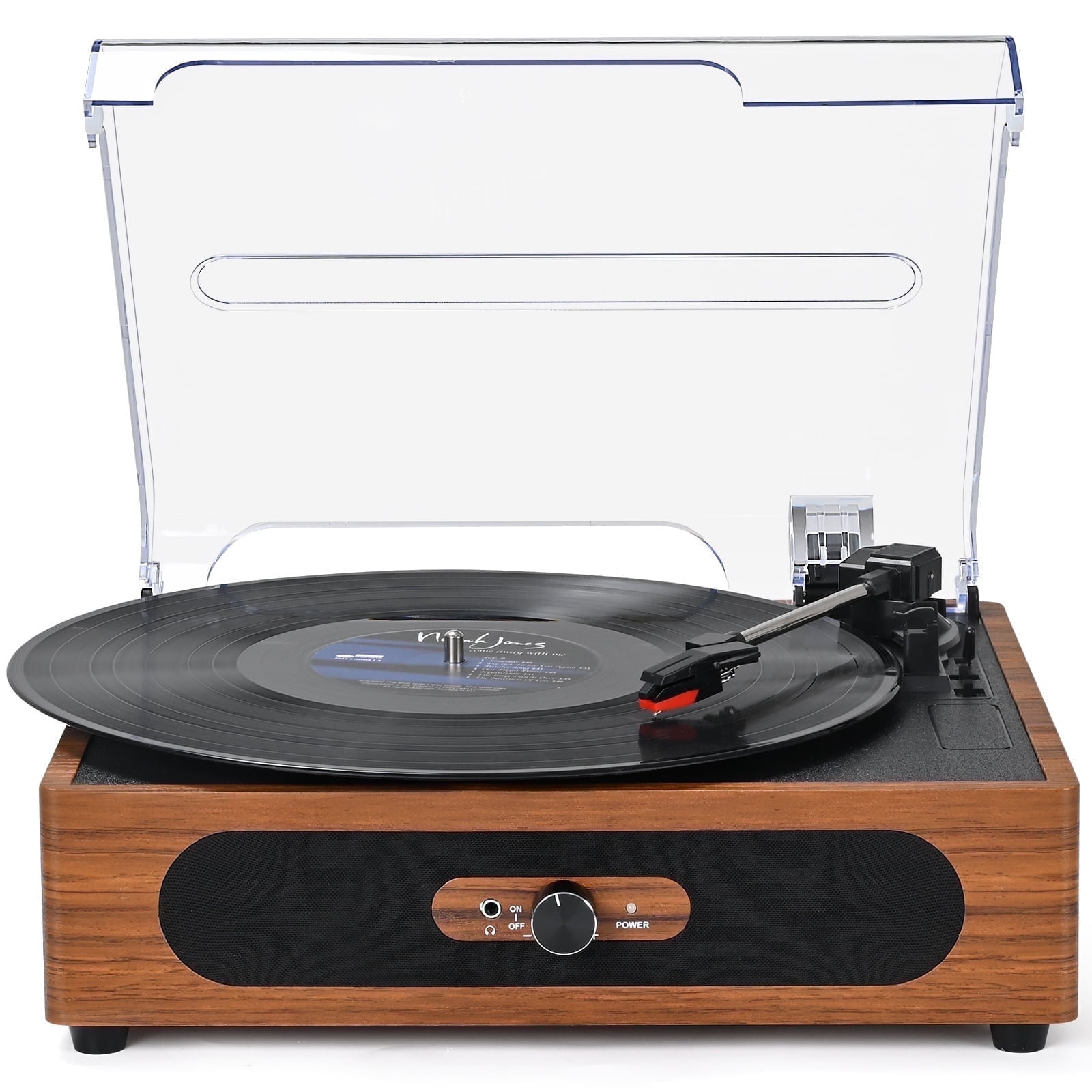 RetroAudio Vinyl Record Player,Stereo Speakers Turntables with Bluetooth,All in One Vintage Audio Turntable|Brown