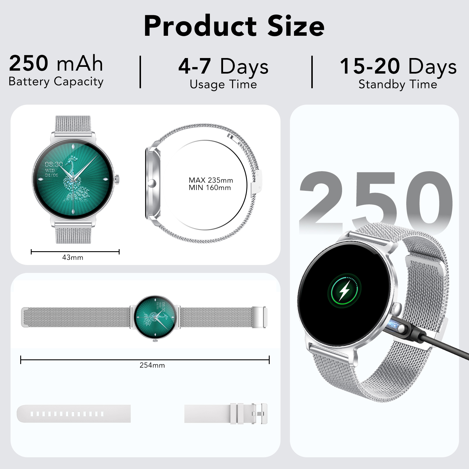 Tikland Smart Watch for Women, 1.27 Inch with 2 Straps photo 4