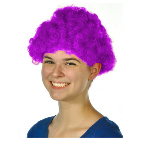 Mens Womens Child Costume Accessory Dress Up Purple Afro Team Spirit Clown