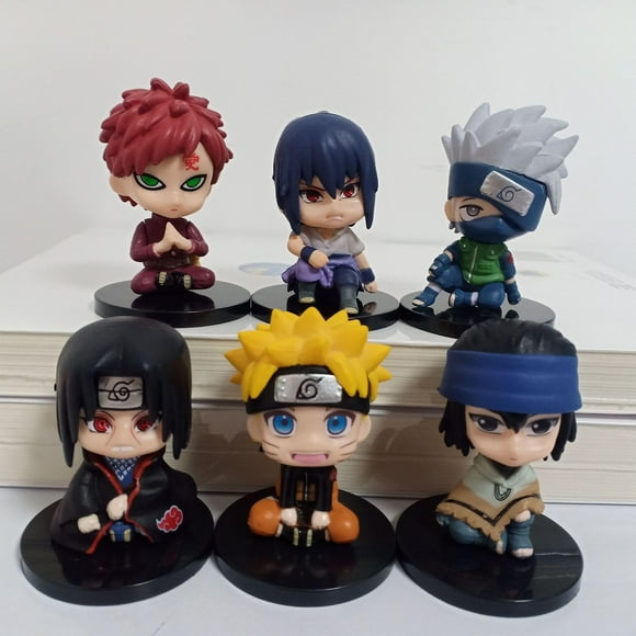 6 Q Version Sitting Naruto Figure Toy Naruto Sasuke Kakashi Naruto Doll