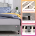 thumbnail image 5 of ZAFLY Adjustable Headboard Platform Bed Frame, Upholstered Headboard Covered in Dutch Velvet, Wood Slat Support, No Box Spring Needed, Light Grey, 5 of 6