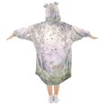 thumbnail image 2 of FORMRS Wearable Blanket Hoodie with Sleeves for Kids Cozy Flannel Sweatshirt, Purple Deer, 2 of 7