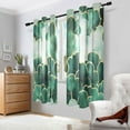 thumbnail image 6 of Green Clover Organic Material Wind Semi Sheer Curtains for Living Room Bedroom Set of 2 Insulated Window Drapes, 6 of 6
