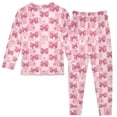 thumbnail image 3 of Pajama Checkered with Bow Cute Comfortable Cotton Two-piece Pajama Set, 3 of 7