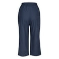 thumbnail image 5 of Bigersell Capris Shorts for Women Fashion Womens Casual Color Elastic Loose Pants Straight Wide Leg Trousers with Pocket Navy m, 5 of 9