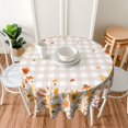 thumbnail image 6 of Autumn Floral Tablecloth 60Inch Round Watercolor Fall Flowers Table Cloth with Khaki Buffalo Plaids Orange Wildflower Leaves Table Cover Polyester Washable for Kitchen Dining Picnic Tabletop Decor, 6 of 6
