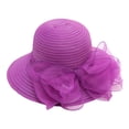 thumbnail image 5 of Skymirror Women Church Cap Bow Wide Brim Summer Foldable Bowknot Hat for Party, 5 of 8