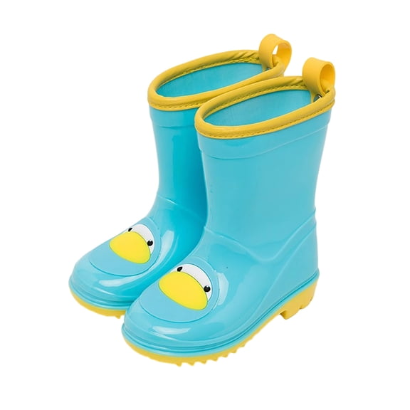 Xfvqtps Kids Rain Boots Waterproof Soft Sole Lightweight Rubber Boots Non Slip Easy on off for Boys Girls