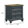 thumbnail image 6 of Roundhill Furniture Clelane Wood 3-Drawer Nightstand, Slate Blue, 6 of 6