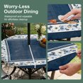thumbnail image 5 of Round Outdoor Tablecloth with Umbrella Hole and Zipper, Navy Blue Spring Floral Tablecloth with Elastic Waterproof, Vintage Elegant Summer Botanical Patio Table Covers for 55" - 60" Pool Tables, 5 of 9