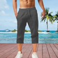 thumbnail image 2 of Blekii Men's Casual Summer Shorts, Solid Color Cotton Flat Front Shorts, Fashionable Lightweight Bottoms for Hot Weather, Versatile Pants for Beach, Lounge, Or Daily Outings,, 2 of 9