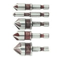 thumbnail image 2 of Bgsha 5pcs Hex Shank 5 Flute Metal M35 Cobalt Countersink Drill Bit Set 82 degree, 2 of 9