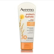 Angle View: Aveeno Protect + Hydrate Moisturizing Sunscreen Lotion with Broad Spectrum SPF 30 & Antioxidant Oat, Oil-Free, Sweat- & Water-Resistant Sun Protection, Travel-Size, 3 oz