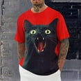 thumbnail image 1 of Styesk T-Shirts pour Hommes Impression Col Rond Mode Décontractée Manches Courtes Blouses, 1 of 6