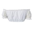 thumbnail image 3 of Girls White Lace Crop Top, Kids Elegant Off Shoulder and Long Sleeve Lace Blouse, Versatile Solid Layering Inner Shirt for Casual Daily Wear(White2,9-10 Years), 3 of 3
