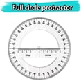 thumbnail image 5 of Herramienta de medición de matemáticas, transportador de círculo completo de plástico 360 de 15cm, ángulo medio completo, 5 of 5