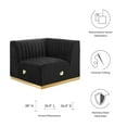 thumbnail image 6 of Modular Sofa Corner Chair, Gold Black, Velvet, French Living Lounge Cafe Lobby Hospitality Restaurant, Modern Contemporary Boutique HB33787, 6 of 6