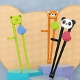 thumbnail image 4 of Clinaoy 1 Pair Training Chopsticks Comfortable Grip Chewable Ergonomic Design Widen Head Cartoon Eating Train Easy to Clean Cute Bear Kids Food Grade Learning Chopsticks Kitchen Utensils, 4 of 8