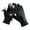 Black, variant on comerut 1 Pair Wear-resistant Cycling Gloves Warm Fleece Zipper Dual Touch Screen 2-cut Fingers Gloves for Outdoor