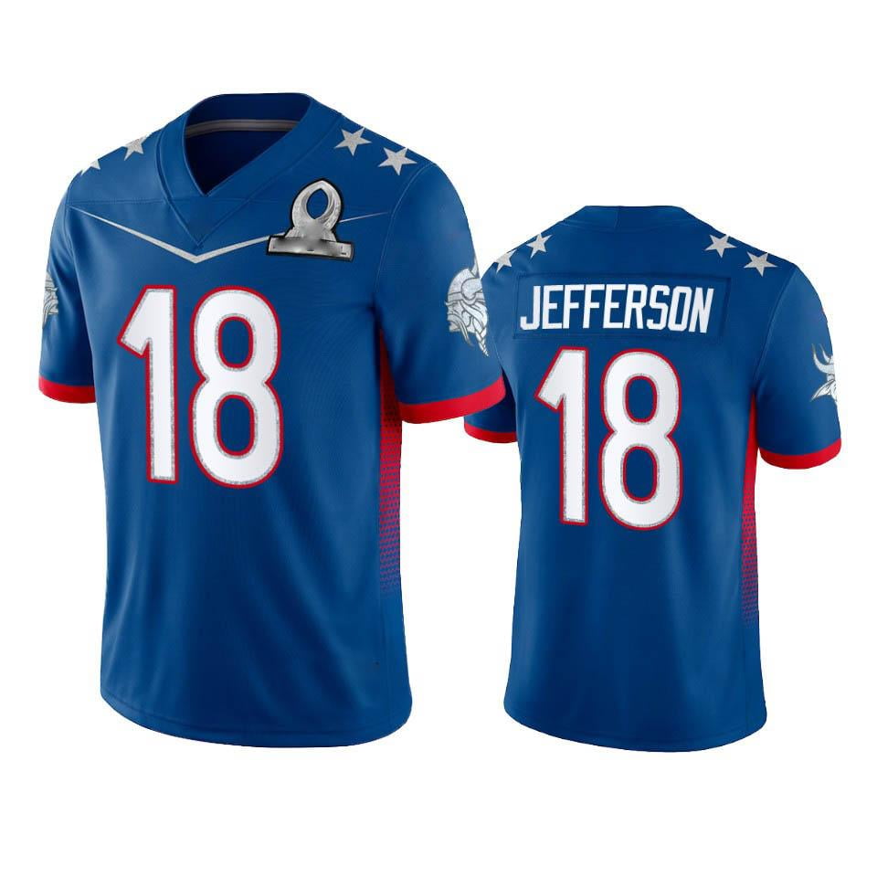 NFL_Jerseys Jersey Minnesota''Vikings''Men #22 Harrison Smith 18 Justin  Jefferson 33 Dalvin Cook''NFL'' Custom Royal Game NFC Pro Bowl Jersey 