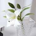 thumbnail image 5 of Artificial Lily Flowers - Fake Lily with Long Stem, Realistic Silk Fake Flowers Green Leaves - Artificial Spring Flowers for Home Decor Wedding Floral Arrangement, 5 of 9
