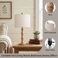 thumbnail image 3 of Oneach 20.5" Resin Table Lamps for Bedroom Lamps Set of 2 Retro Light Brown Farmhouse Bedside Nightstand Lamp, 3 of 9