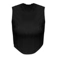thumbnail image 6 of ManxiVoo Womens Slim Fit Sleeveless Knit Crop Top Summer Casual Stretchy Round Neck Tank for Daily Outfits XL Size Black, 6 of 6